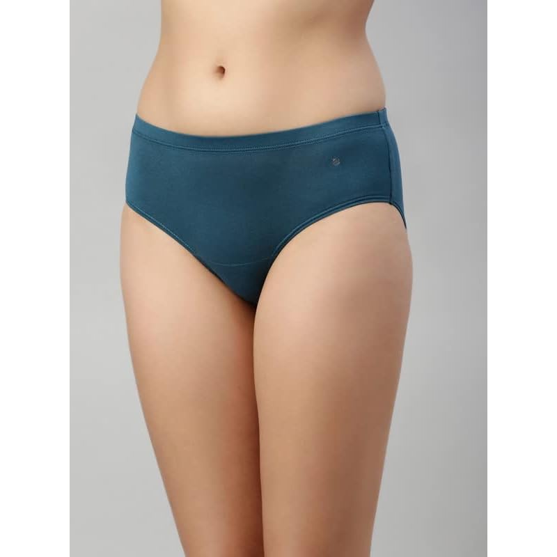 Enamor Stretchable Cotton Hipster Panties for Women Pack of 5, Full Coverage Grip Fit with Antimicrobial & Stain Release XL