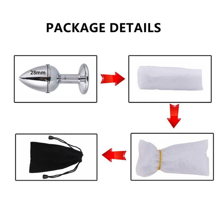 Erotic Sex Toys for Women Men 3pcs/set S M L Stainless Round Jewel Butt Plug Metal Jewelry Anal Plug