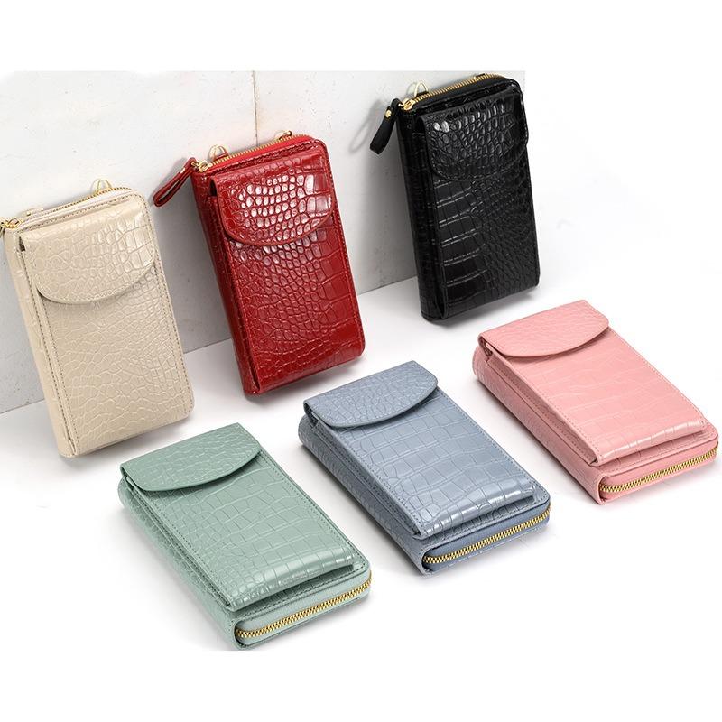 New Vertical Mobile Phone Bag, Women's Vertical Leather Small Square Bag, Fashionable Shoulder Messenger Commuter Bag