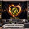 Arazzo da Parete Nome Personalizzato Modello Borussia Dortmund Tessuto Stampato Personalizzato Decorazione Murale