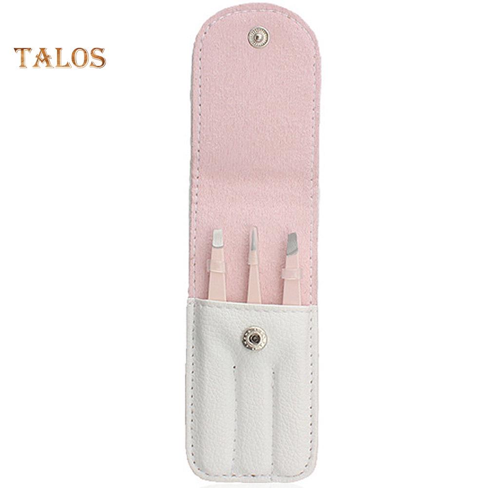 TBH 3Pcs Point Slant Flat Stainless Steel Eyebrow Tweezers Hair Removal Clips Set