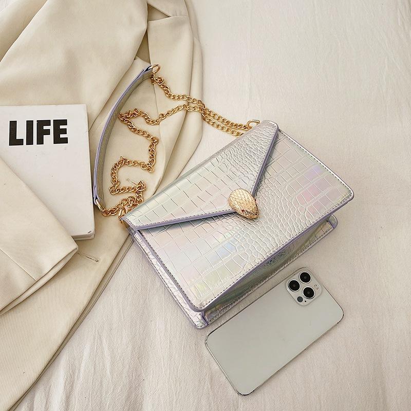 The New Bag 2025 European and American Fashion Snake Pattern Retro Shoulder Bag Ins Candy Color Women's Chain Crossbody