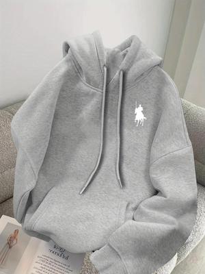 2025 Autumn Men's Hooded Sweatshirt with Knight Pattern Print Retro and Simple Design Made of Environmentally Friendly Material