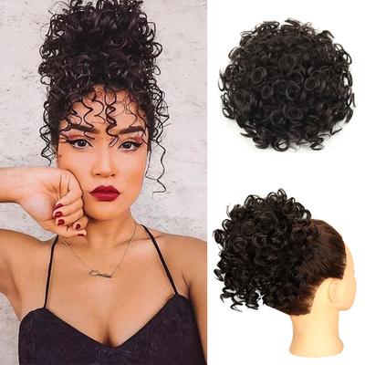 Synthetische Dutt-Haarteile, 60 g, elastischer Kordelzug, große lockige Haargummis, Pferdeschwanz-Extensions, Haar für Frauen, täglichen Gebrauch