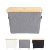 Toilet Paper Storage Basket with Lid Handle Foldable Standing Easy Assembly Toilet Paper Container B