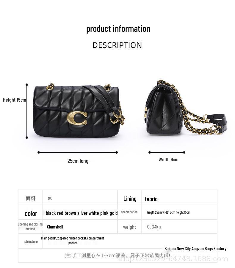 Women's Diamond Stitch Underarm Chain Bag - High Quality Crossbody Handbag