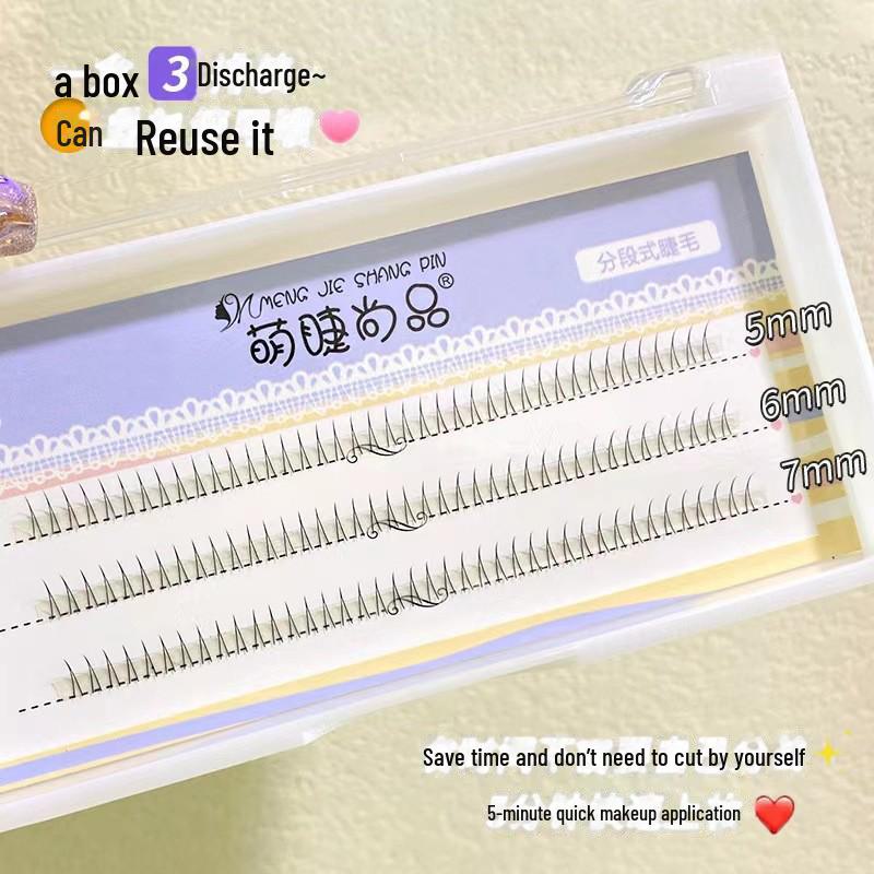 

Mengji Shangpin Густые пучковые накладные ресницы, 12 рядов, европейский и американский стиль, легкий и объемный дизайн косых лисьих глаз