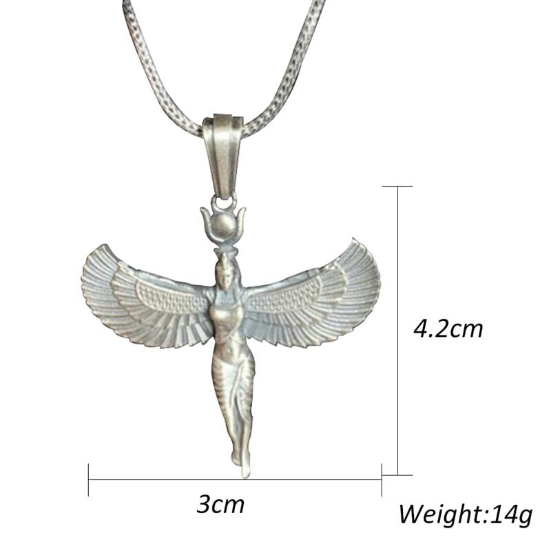 Women Winged Goddess Isis Ancient Egypt God Figuras Collar Choker Necklace Jewelry Accessory