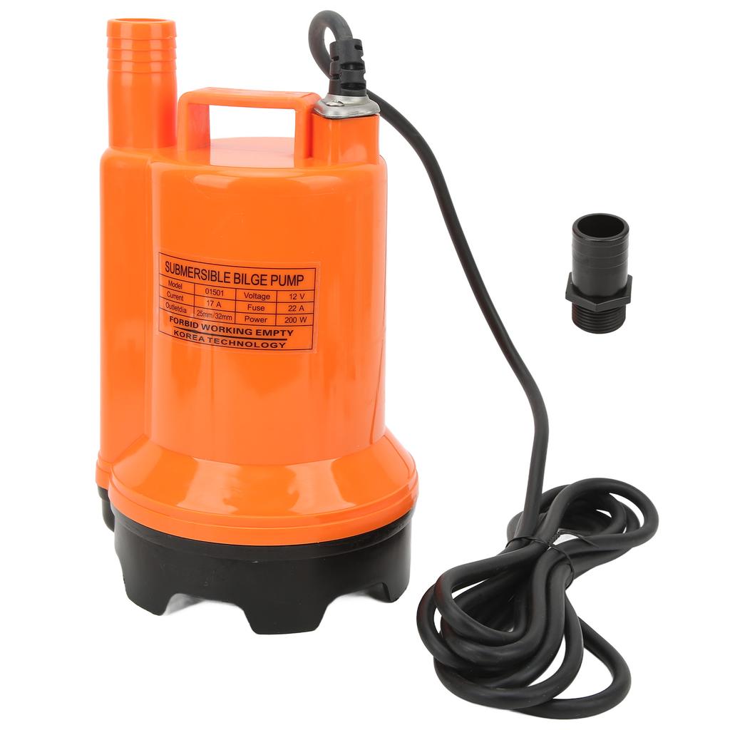 12V Bilge Pump Submersible 7000RPM 200W Universal Electric Drain Pump for Yachts Fishing Boats