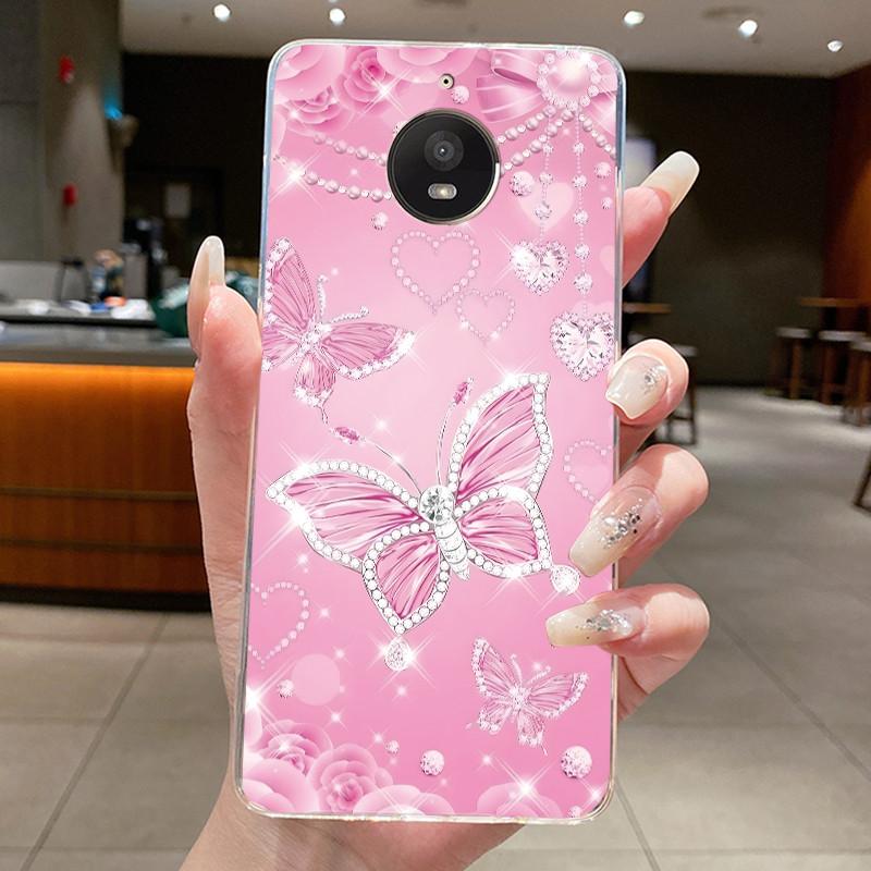 Case For Motorola Moto E4 Plus / XT1770 Clear Fashion Butterfly Flower Soft TPU Silicone Phone Cover for Moto E4 XT1762 E4+ Case