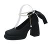 Fashion Comemore High Heels Women Mary Jane Shoes Spring Autumn Ladies Elegant Party Female Pumps Ankle Pearl Buckle Dress Women's Shoes