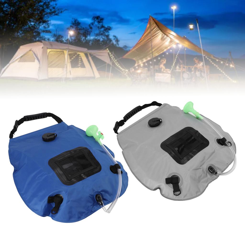 Solar Shower Bag 20L Solar Heating Camping Shower Bag with On Off Switchable Shower Head for Hiking 
