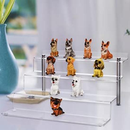 AMEITECH Figure Stand Acrylic Mini Staircase Acrylic Display for Plastic X 28cm X 4 Display, 4-Tier Stage, Base, Shelf, Base, Stand, Models, Display,