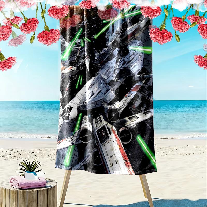 Millennium Falcon Print Beach Towel, Large Soft Quick Dry Towel for Beach Camping Swimming