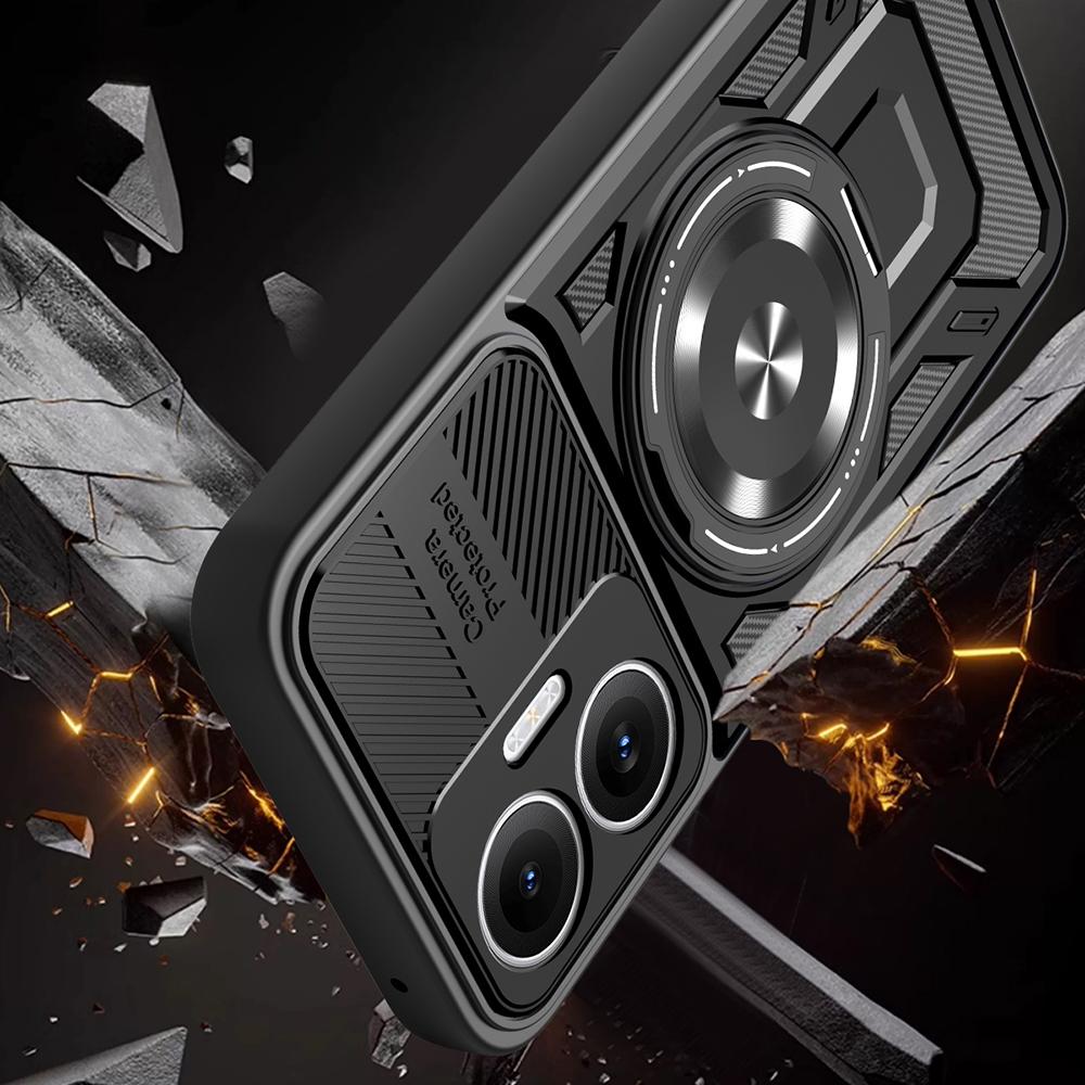 For Xiaomi Redmi Turbo 4 Pro 5G Magnetic Case Rotating Kickstand TPU+PC Phone Cover