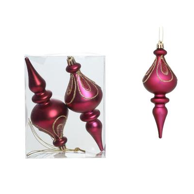 Rose Red Christmas Pinecone Bell Pendants Shatterproof Reusable Xmas Tree Hanging Pendants Elegant Plastic