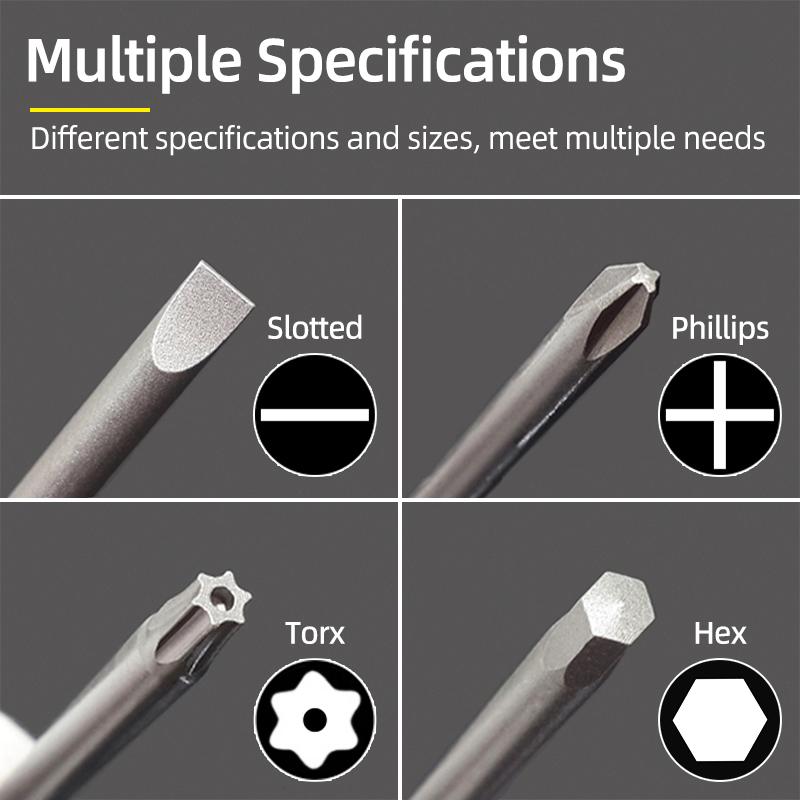 Magnetic Screwdriver Bits Set Slotted Phillips Torx Hex Head Drill Bit 1/4" Hex 50/65/100mm S2 Steel Screw Driver Hand Tools