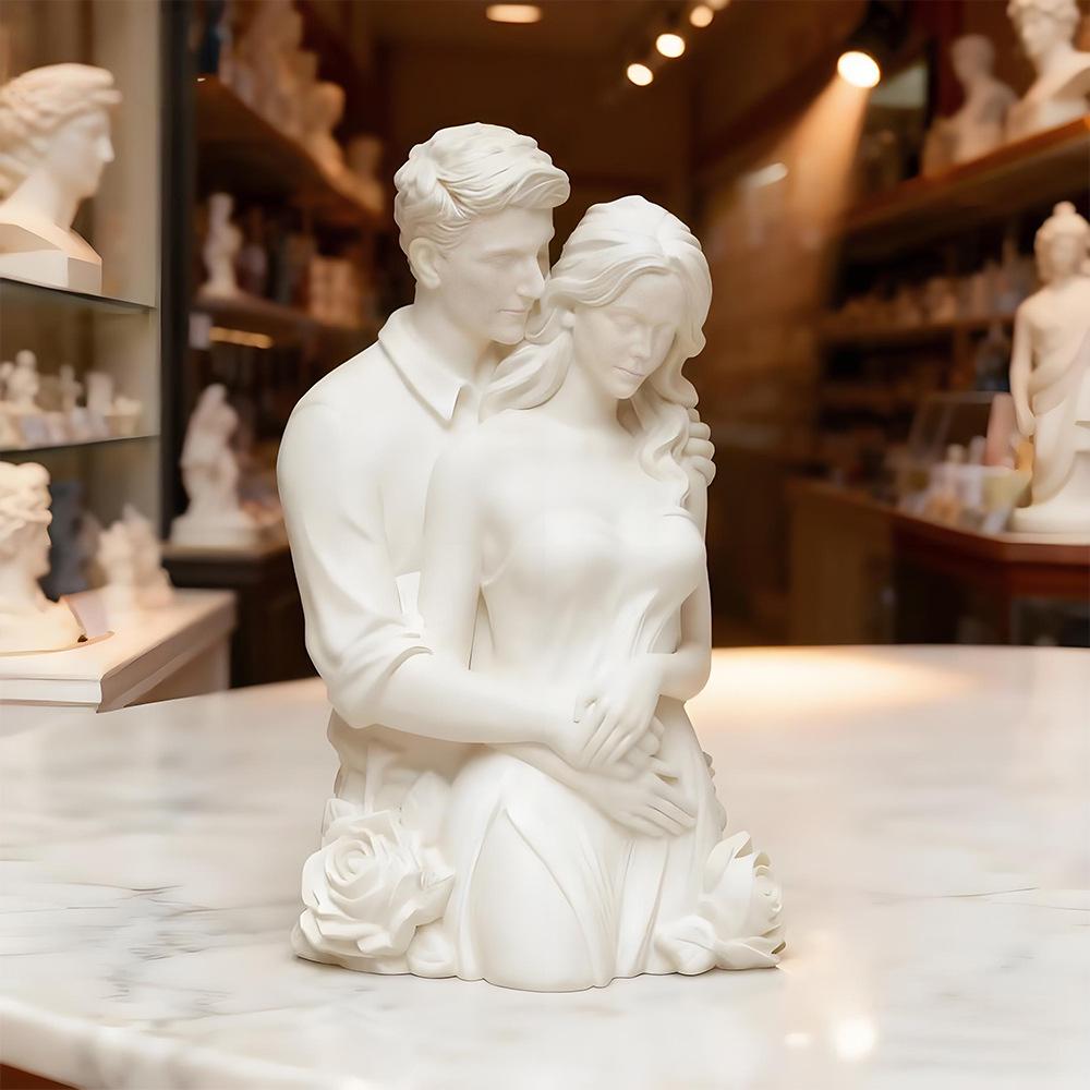 Valentine's Day Couple Rose Aromatherapy Candle Silicone Mold for DIY Home Decor