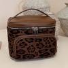 Leather Make Up Pouch Bag Large Capacity Pouch for Make Up Kit Leopard Print Cosmetic Bag  Girls