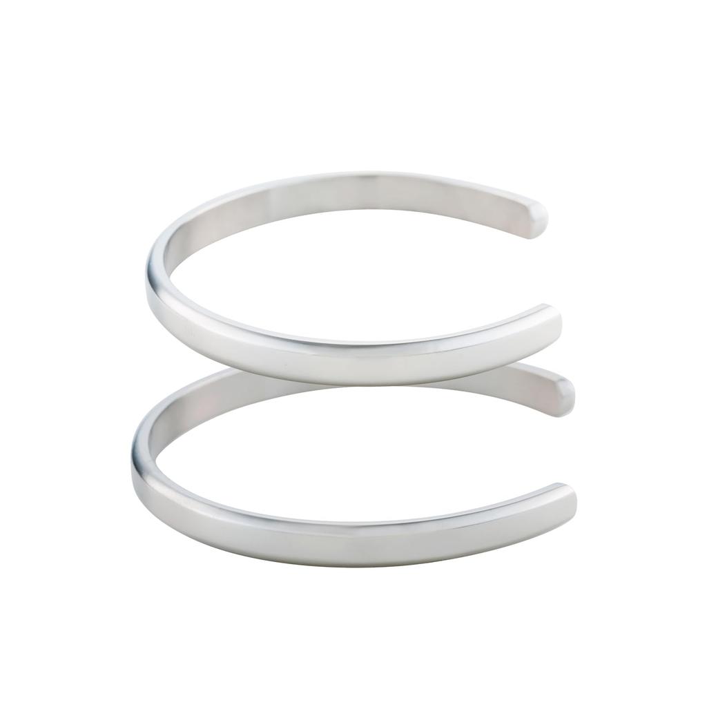 Pair of Surgical Stainless Set of 4SBG041SV 4SBG042SV [White Clover] Bangles, Steel, Simple, 2, &