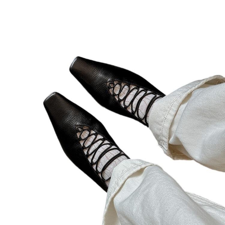 Blogger recommendation~ niche designer high-quality ballet shoes European and American style sheepskin low-heeled Mary Jane shoes