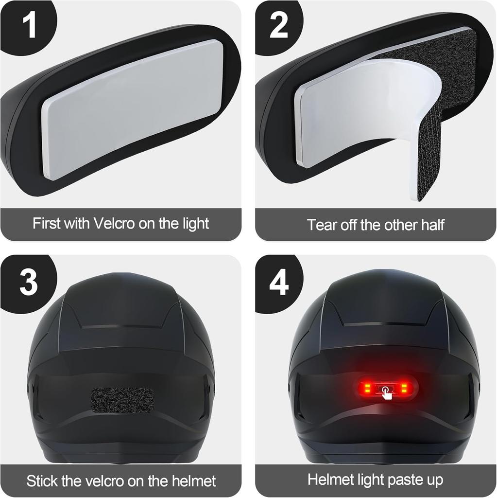 Motorradhelm Licht Wiederaufladbar Wasserdicht LED Sicherheits Signal Warnung Rücklicht Fahrrad Nachtlauf Blinkendes Rücklicht