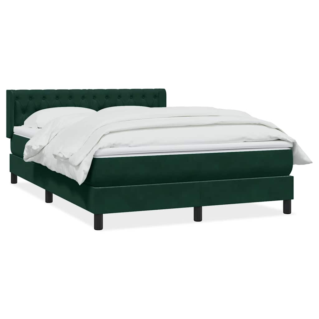 Box Spring Bed with Mattress Dark Green 160 x 220 cm Velvet