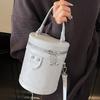 Korean version of high-value simple handbag bag women's 2025 summer new fashion niche casual messenger bucket bag