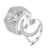 Adjustable Crown Diamond Couple Rings: Stylish Korean-Inspired Wedding Proposal Bands for Men and Women