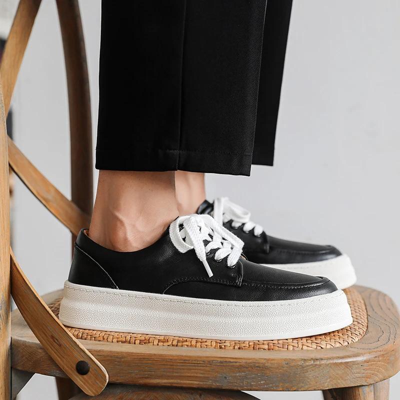 Fashion Leather Casual Shoes men lace up spring Autumn Men's Casual Shoes outdoor sneakers Platform Designer Business Men Oxford Shoes