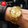 OPK Brand Original Men's Watches Waterproof Week Calendar Quartz Watch for Men Fashion Luminous Diamond Scale Watch
