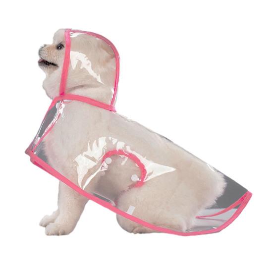 Dog Raincoat Transparent Hooded Dog Rain Jacket Adjustable Waterproof Pet Poncho for Small Medium Dogs Cats