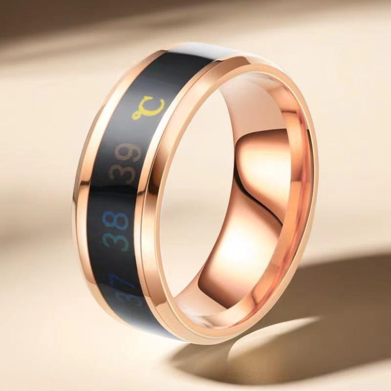 Stainless Steel Color-Changing Men's Ring - Hip-Hop, Trendy, Temperature-Sensitive, Non-Fading Luxury Design