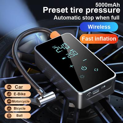 Mini bezdrôtový vzduchový vstrekovač pneumatík 150 psi prenosné elektrické auto vzduchové čerpadlo digitálny kalibrátor pneumatík pre bicykle E-Bike Motocykel Ball