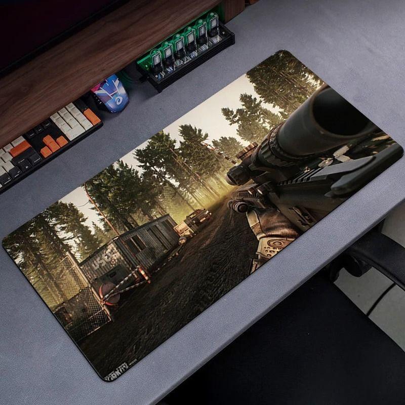 Tapete de Mouse para Jogos Escape From Tarkov com Bordas Costuradas para Escritório, Teclado de Computador, Laptop e Mesa de Casa com Base de Borracha Antiderrapante