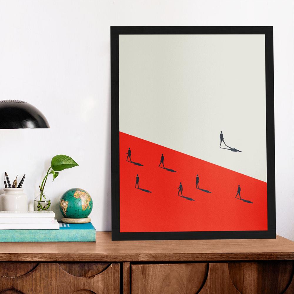 Estetic Minimalist Roșu Artă de Perete Pictură Print Idee Modernă Living Decor Acasă Pânză Stil Scandinav Nordic Abstract