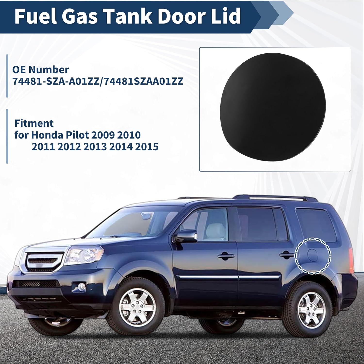 Лючок бензобака для Honda Pilot 2009 2010 2011 2012 2013 2014 2015 Лючок заливной горловины №74481-SZA-A01ZZ/74481SZAA01ZZ Черный