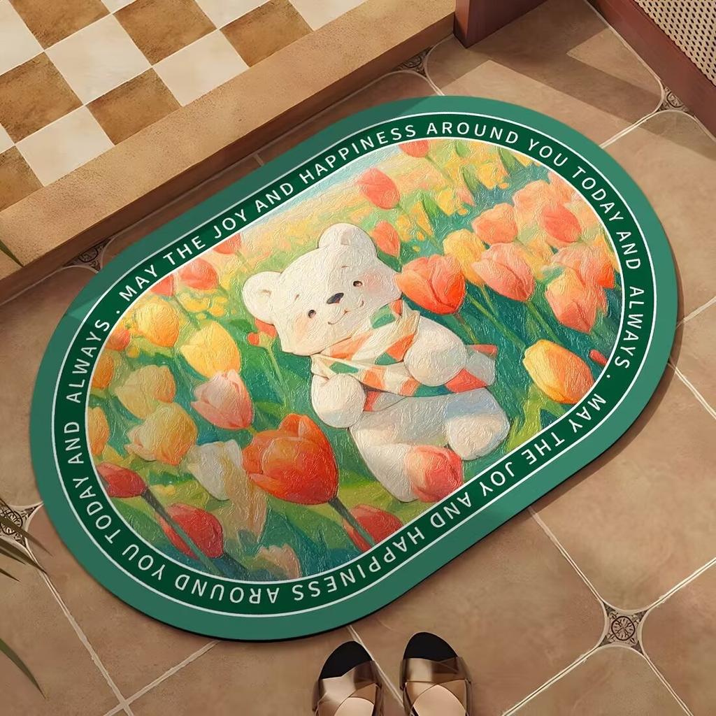 Kieselgur Kissen Saugmatte Badezimmer Küchenmatte Schnelltrocknend Rutschfest Toilettentürmatte Saugmatte