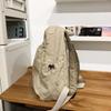 Solid Color Pleated Backpack Men's Lightweight Travel Small Backpack Women's School Bag
