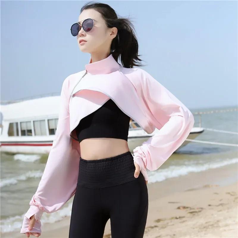 

Sunsreen Shawl Arm Sleeves Women Short Uv Protection Cloak with Finger Hole for Golf Travel Hiking Riding Driving Outdoor Sports OneSize