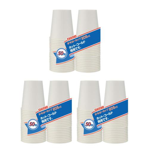 Dixie Japan Disposable Paper Cups, 7 Oz (205 Ml), White, 50-count X 3-pack, Hot/Cold Use, Econoware, KHN507EA