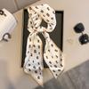 Spring and Autumn New Digital Long Strip Small Silk Scarf for Women, Thin and Narrow with Shirt Scarf, Double-sided French Headband, Decorative Belt F