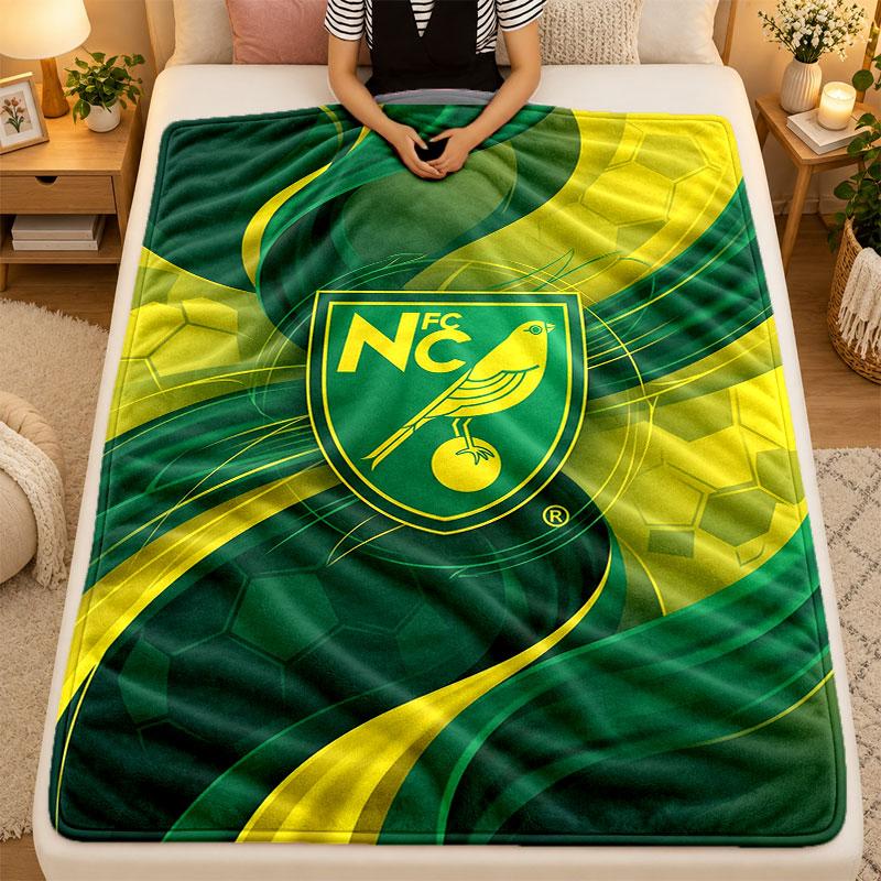 Flannel BlanketNorwich City Football Warm Soft Throw Blanket for Indoor Sofa Bed Living Room Use