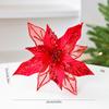 Gorgeous Large Glitter Poinsettia Flower Ornament for Christmas Tree Wedding Decoration 23 by 21 Cm Sparkling Petals