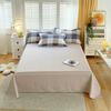 Soft Color Block Checkered Bedding Set Comfy 100% Washed Cotton Blue Plaid Duvet Cover Set King Queen Size Comforter Cover Sheet