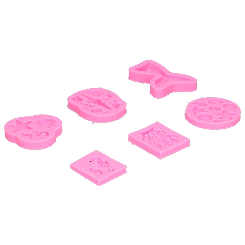 6 STÜCKE Silikonformen Meeresmuschelförmig Fondantkuchen Schokoladenform Dekorierwerkzeuge Rosa