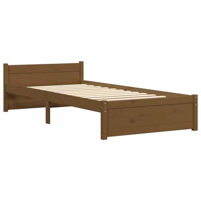 Solid Wood Bed Frame Without Mattress Honey Brown 75 X 190 Cm