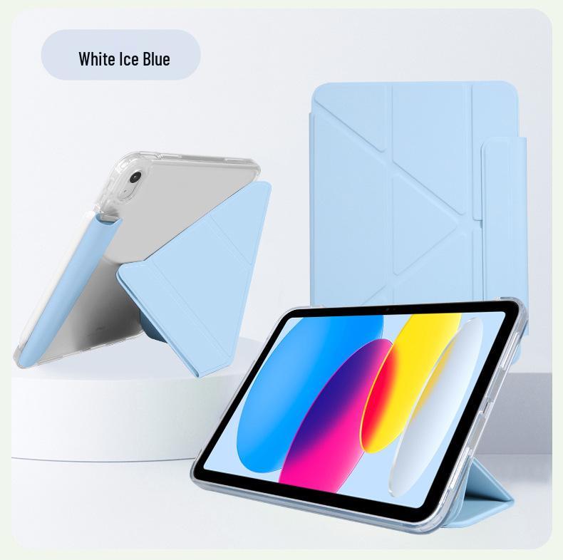 iPad Air 7 Protective Case with Pen Holder, Transparent Y-Fold, for Pro 11/12.9 & 10th Gen