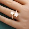 Gold Color Clover New in Rings for Women Cubic Zirconia Adjustable Daily Simple  Women's Ring Flower Fashion Accessories