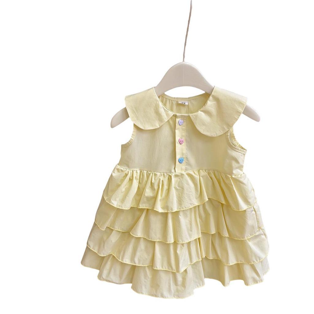 Mädchen Ärmelloses Prinzessin Kuchen Kleid - Sommer Baby Mode AXB206